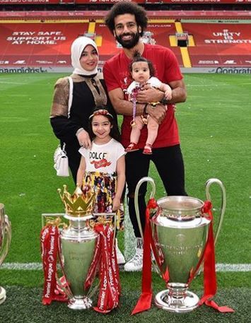 Makka Mohamed Salah with her parents, Mohamed Salah and Magi Salah, and little sister.